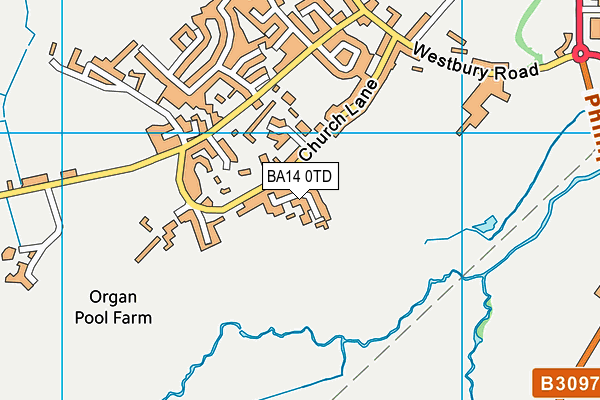 BA14 0TD map - OS VectorMap District (Ordnance Survey)