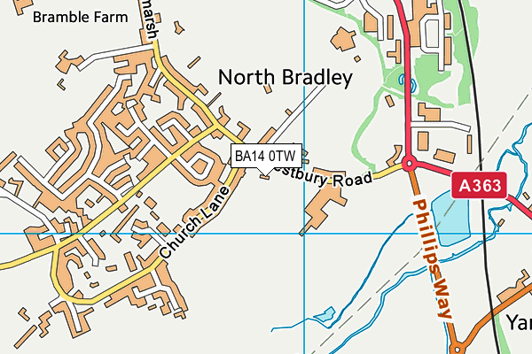 BA14 0TW map - OS VectorMap District (Ordnance Survey)