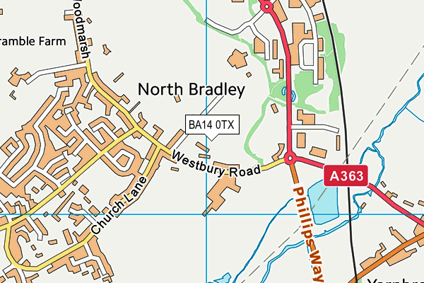 BA14 0TX map - OS VectorMap District (Ordnance Survey)