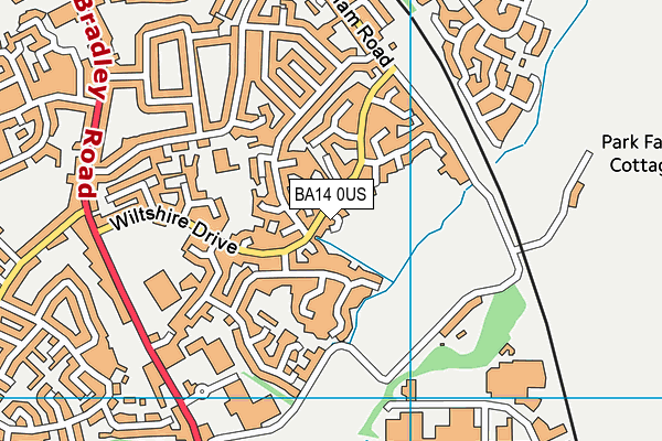 BA14 0US map - OS VectorMap District (Ordnance Survey)
