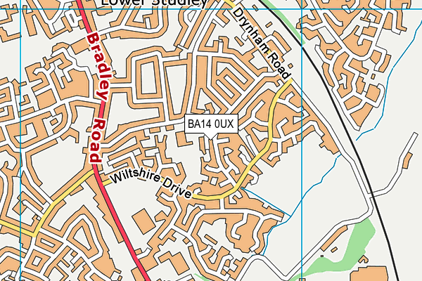 BA14 0UX map - OS VectorMap District (Ordnance Survey)