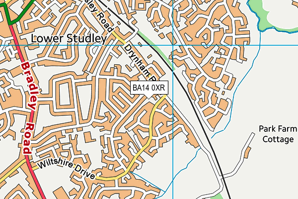 BA14 0XR map - OS VectorMap District (Ordnance Survey)