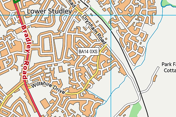 BA14 0XS map - OS VectorMap District (Ordnance Survey)