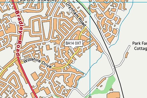 BA14 0XT map - OS VectorMap District (Ordnance Survey)