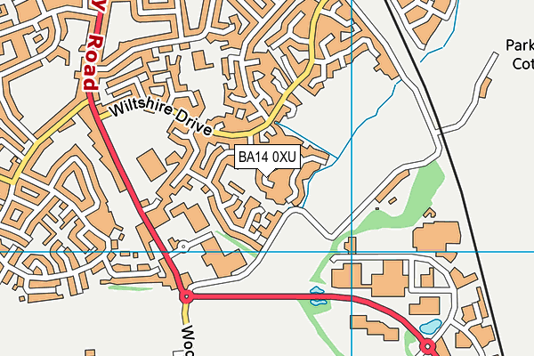 BA14 0XU map - OS VectorMap District (Ordnance Survey)