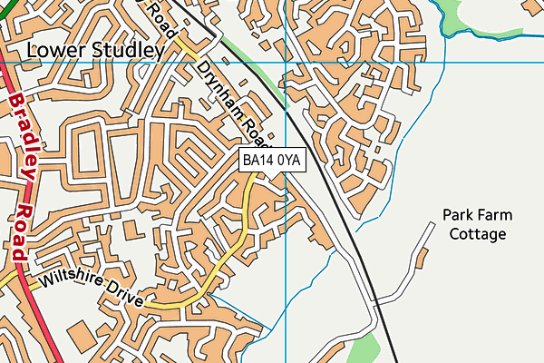 BA14 0YA map - OS VectorMap District (Ordnance Survey)