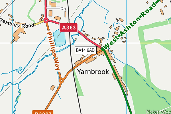 BA14 6AD map - OS VectorMap District (Ordnance Survey)