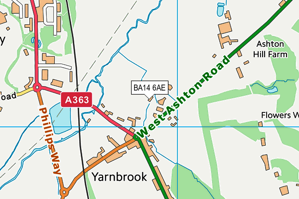 BA14 6AE map - OS VectorMap District (Ordnance Survey)