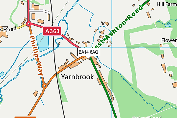 BA14 6AQ map - OS VectorMap District (Ordnance Survey)