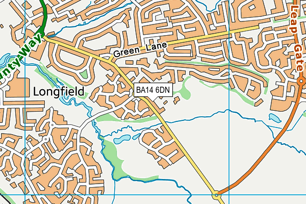 BA14 6DN map - OS VectorMap District (Ordnance Survey)