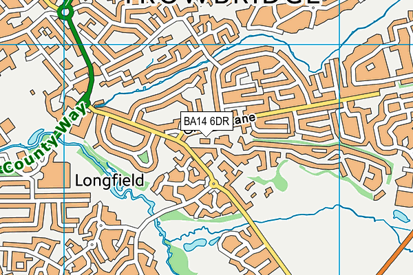 BA14 6DR map - OS VectorMap District (Ordnance Survey)