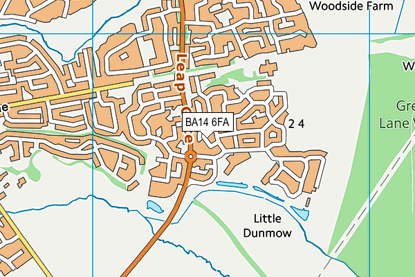 BA14 6FA map - OS VectorMap District (Ordnance Survey)