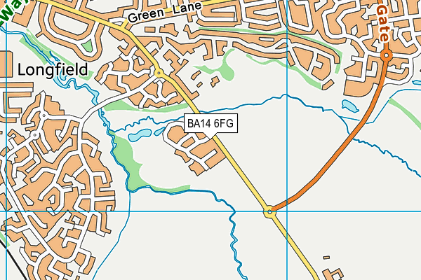 BA14 6FG map - OS VectorMap District (Ordnance Survey)