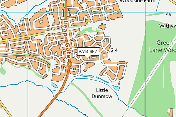 BA14 6FZ map - OS VectorMap District (Ordnance Survey)