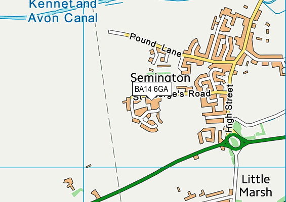 BA14 6GA map - OS VectorMap District (Ordnance Survey)