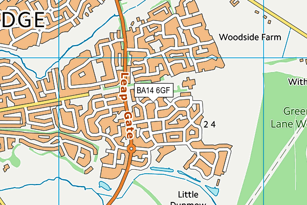 BA14 6GF map - OS VectorMap District (Ordnance Survey)