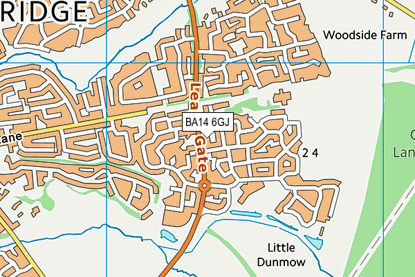 BA14 6GJ map - OS VectorMap District (Ordnance Survey)