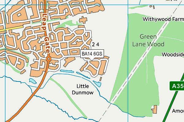 BA14 6GS map - OS VectorMap District (Ordnance Survey)