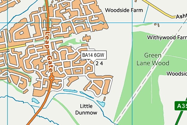 BA14 6GW map - OS VectorMap District (Ordnance Survey)