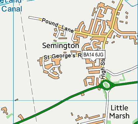 BA14 6JG map - OS VectorMap District (Ordnance Survey)