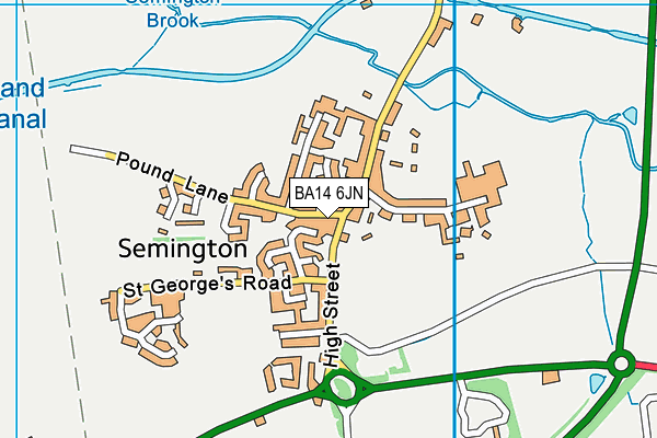 BA14 6JN map - OS VectorMap District (Ordnance Survey)