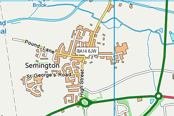 BA14 6JW map - OS VectorMap District (Ordnance Survey)