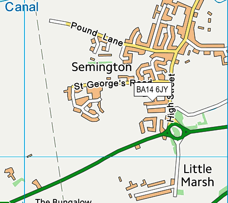 BA14 6JY map - OS VectorMap District (Ordnance Survey)