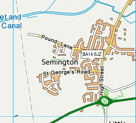 BA14 6JZ map - OS VectorMap District (Ordnance Survey)