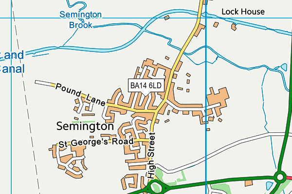 BA14 6LD map - OS VectorMap District (Ordnance Survey)