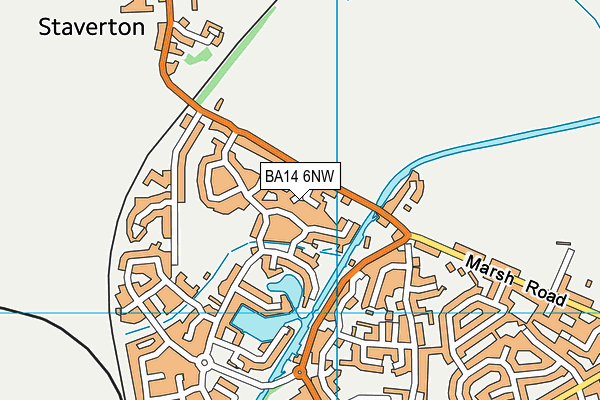 BA14 6NW map - OS VectorMap District (Ordnance Survey)