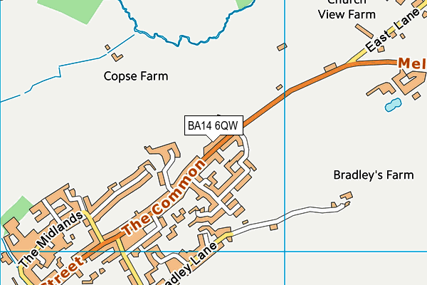 BA14 6QW map - OS VectorMap District (Ordnance Survey)