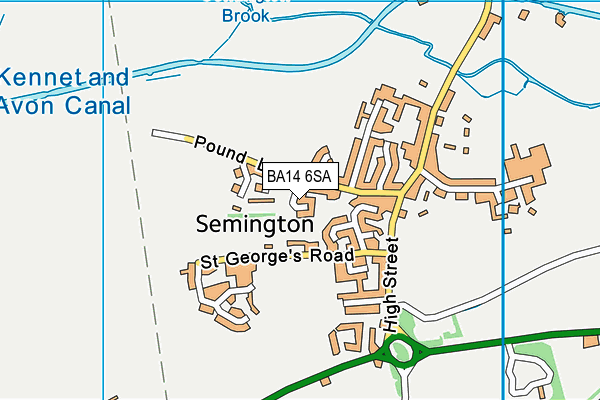 BA14 6SA map - OS VectorMap District (Ordnance Survey)