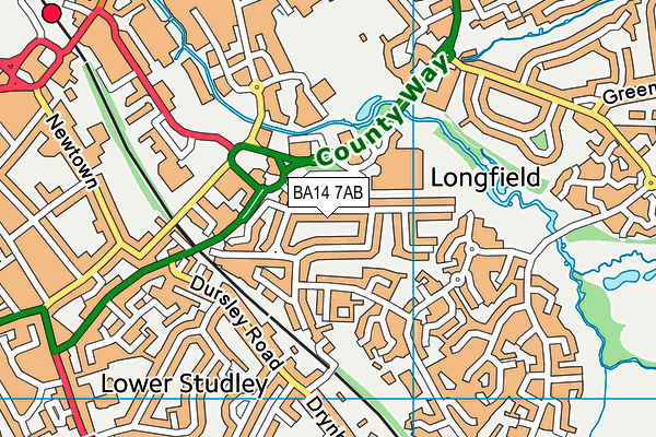 BA14 7AB map - OS VectorMap District (Ordnance Survey)