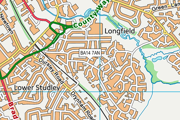 BA14 7AN map - OS VectorMap District (Ordnance Survey)