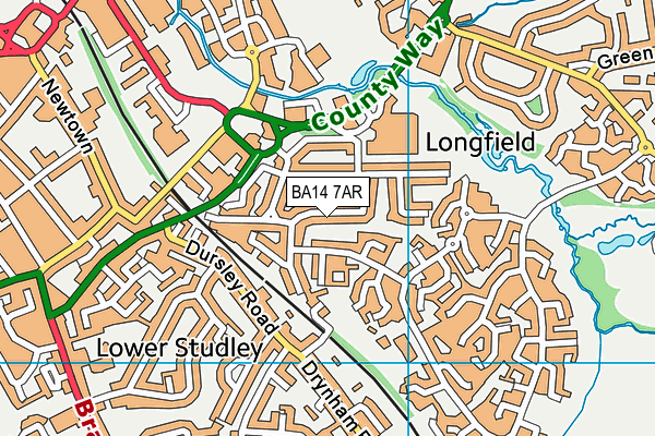 BA14 7AR map - OS VectorMap District (Ordnance Survey)