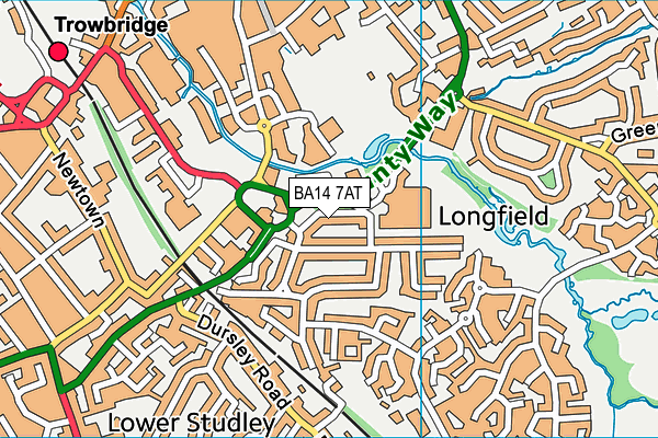 BA14 7AT map - OS VectorMap District (Ordnance Survey)