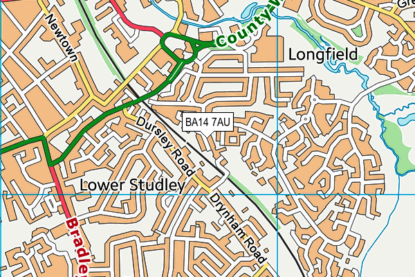 BA14 7AU map - OS VectorMap District (Ordnance Survey)