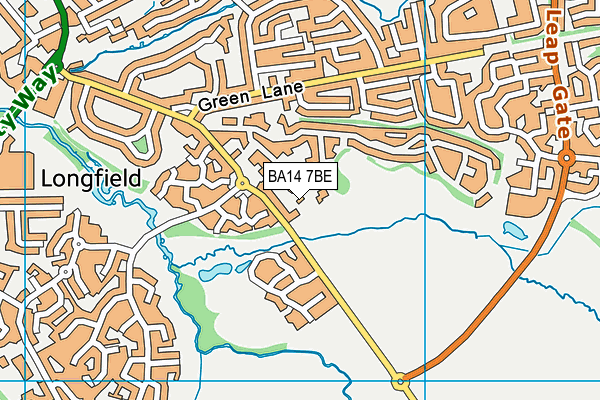 BA14 7BE map - OS VectorMap District (Ordnance Survey)