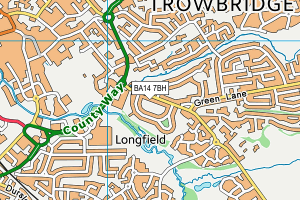 BA14 7BH map - OS VectorMap District (Ordnance Survey)