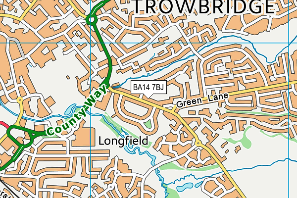 BA14 7BJ map - OS VectorMap District (Ordnance Survey)