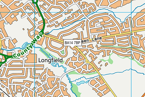 BA14 7BP map - OS VectorMap District (Ordnance Survey)