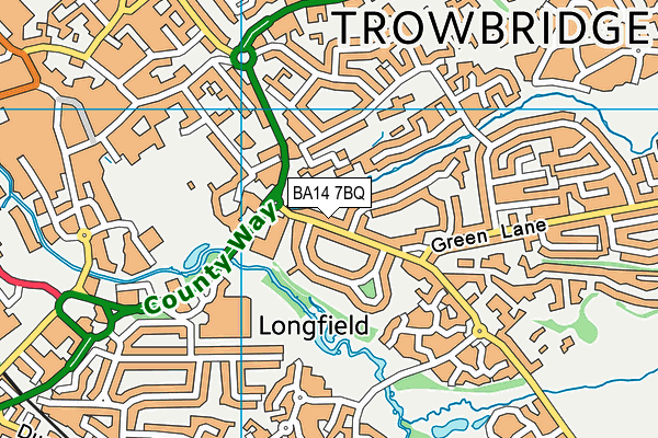 BA14 7BQ map - OS VectorMap District (Ordnance Survey)