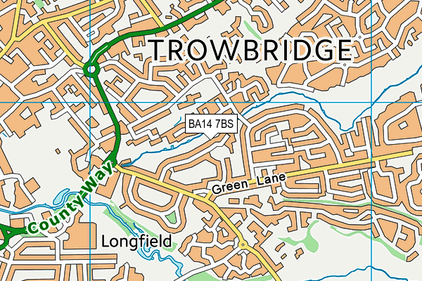 BA14 7BS map - OS VectorMap District (Ordnance Survey)