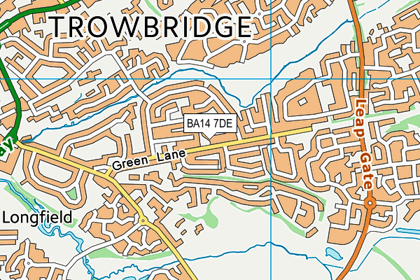 BA14 7DE map - OS VectorMap District (Ordnance Survey)