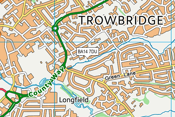 BA14 7DU map - OS VectorMap District (Ordnance Survey)