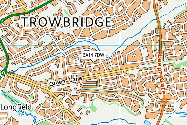 BA14 7DW map - OS VectorMap District (Ordnance Survey)