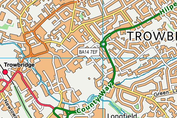 BA14 7EF map - OS VectorMap District (Ordnance Survey)