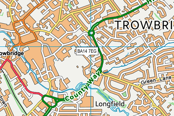 BA14 7EG map - OS VectorMap District (Ordnance Survey)