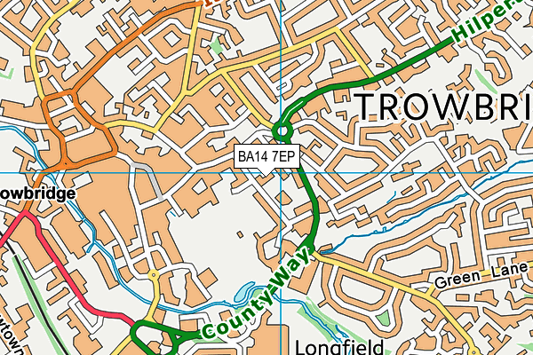 BA14 7EP map - OS VectorMap District (Ordnance Survey)