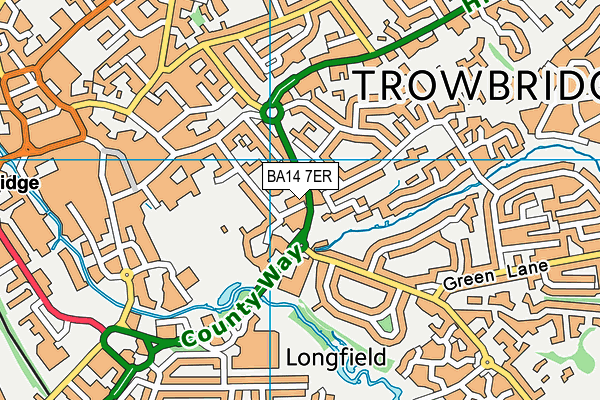 BA14 7ER map - OS VectorMap District (Ordnance Survey)